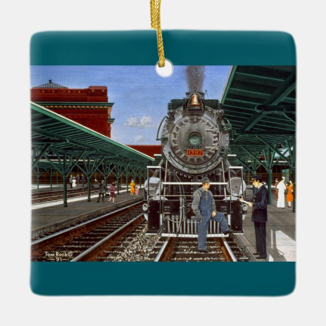 "ÄR DET CHATTANOOGA CHOO CHOO®” av Tom Rock Julgransprydnad Keramik (Framsida)