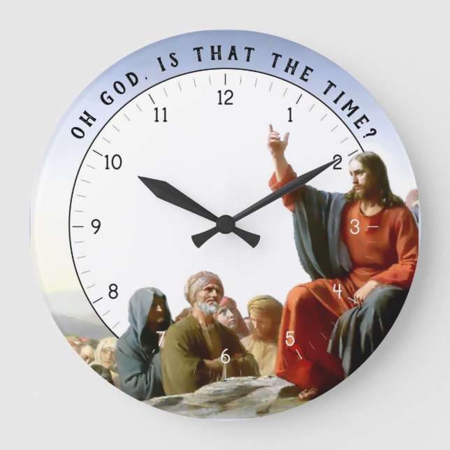 Är det dags? Lusnyj Jesus Kristus Clock Stor Klocka (Framsida)