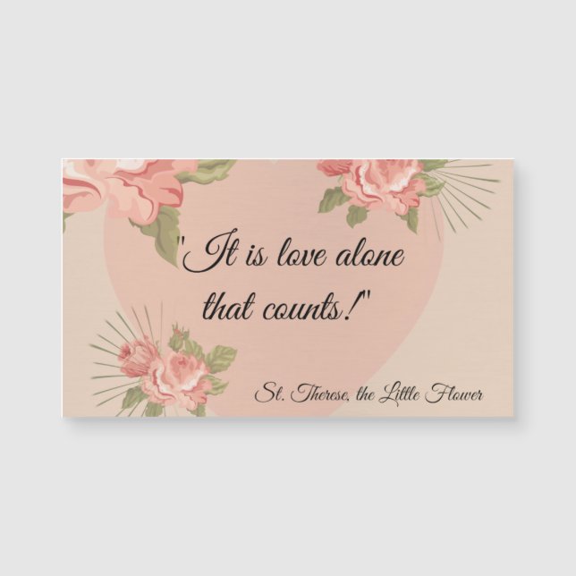 "Är det ensam kärlek som räknar.", St. Therese (Framsida)