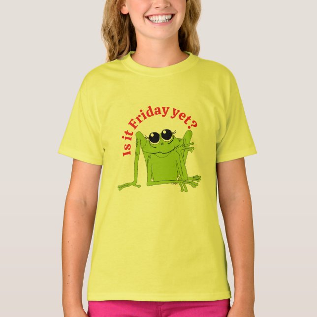 Är det fredag än? t shirt (Framsida)