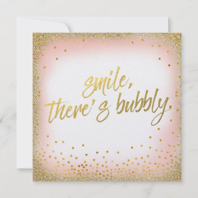 Är det guld- leendet för persikan där den bubbliga inbjudningar (Framsida)