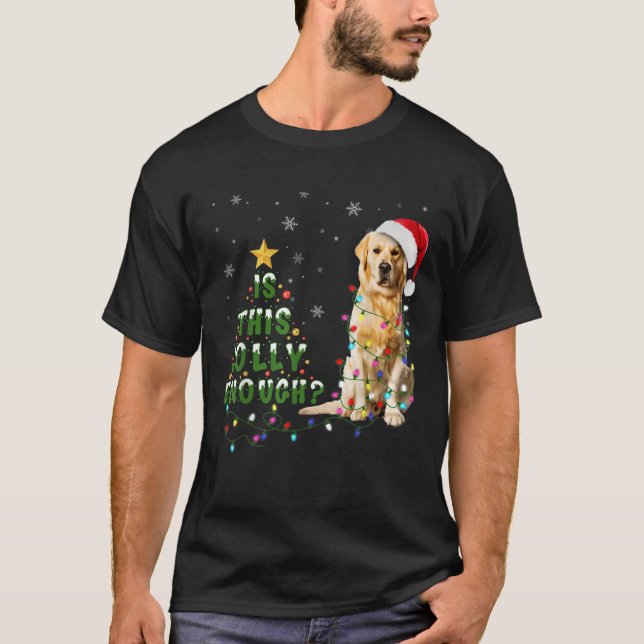 Är det här glatt nog jultomten Golden Retriever Li T Shirt (Framsida)