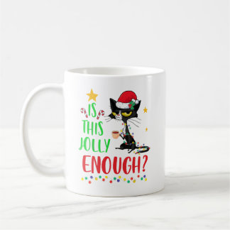 Är det här God jul tre i Black Cat? Kaffemugg