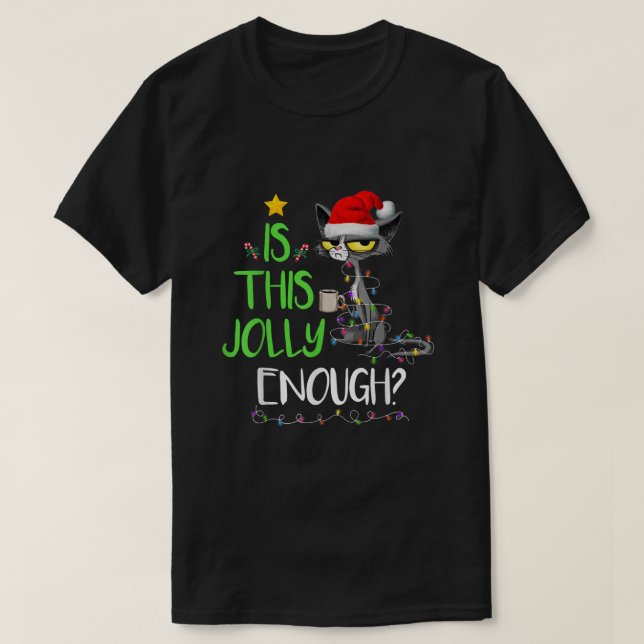 Är det här God jul tre i Black Cat? T Shirt (Design framsida)