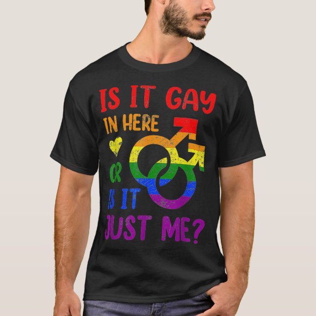 Är det här inne eller är det bara jag Pride Mon T Shirt (Framsida)
