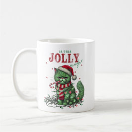 Är det här Jolly tillräckligt? Grumpy Helgdag Cat Kaffemugg