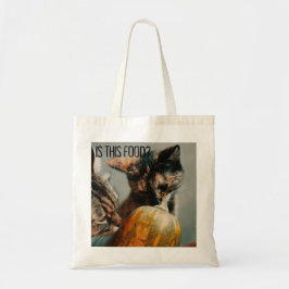 "Är det här mat?" Cat Tote Bag - Fall Curiosity Tygkasse