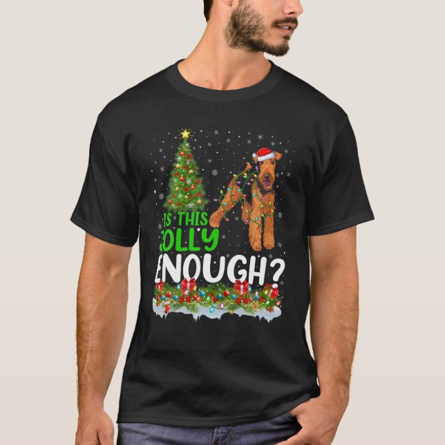 Är det här tillräckligt bra för Santa Airedale Ter T Shirt (Framsida)