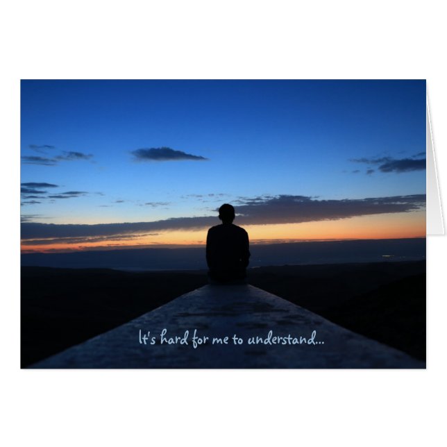 "Är det hårt att förstå" förhållandeupplösning Hälsningskort (Framsidan Horizontal)