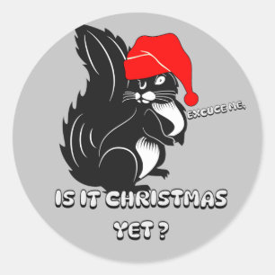Är det julklappar än? runt klistermärke
