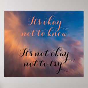 "Är det okt att inte veta" den inspirera affische Poster