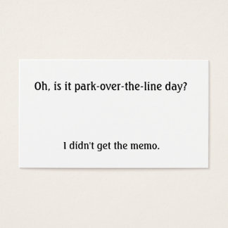 Är det parkerat över linjedagen? visitkort