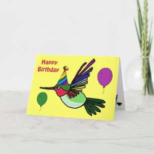 ÄR det roliga Hummingbirdfödelsedagkortet Kort