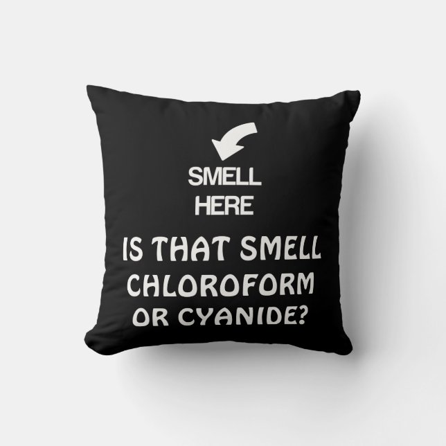 Är det Smell Cyanide eller Kloroform Joke Pillow? Kudde (Framsida)