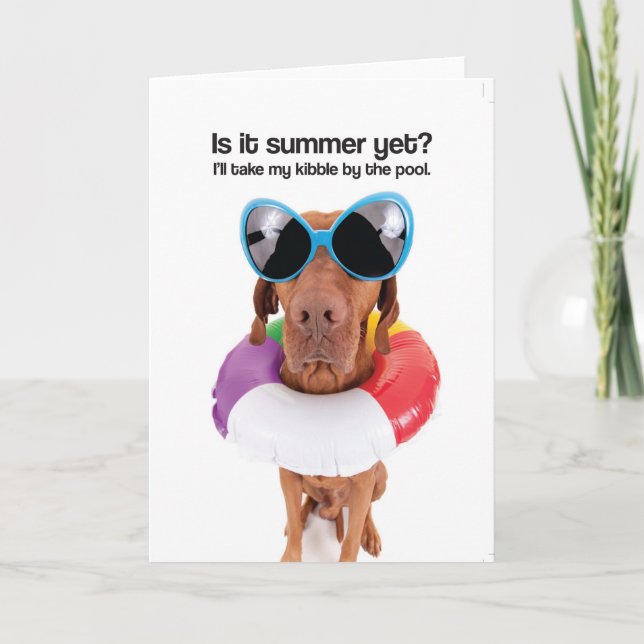 Är det sommaren ännu? (Vizsla) - hälsningkort Kort (Framsida)