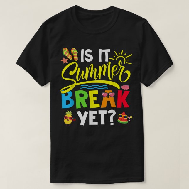 Är det sommaruppehållet än i Lycklig förra skoldag T Shirt (Design framsida)