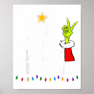 Är detta glada nog grönt glatt julgranstillägg Li Poster