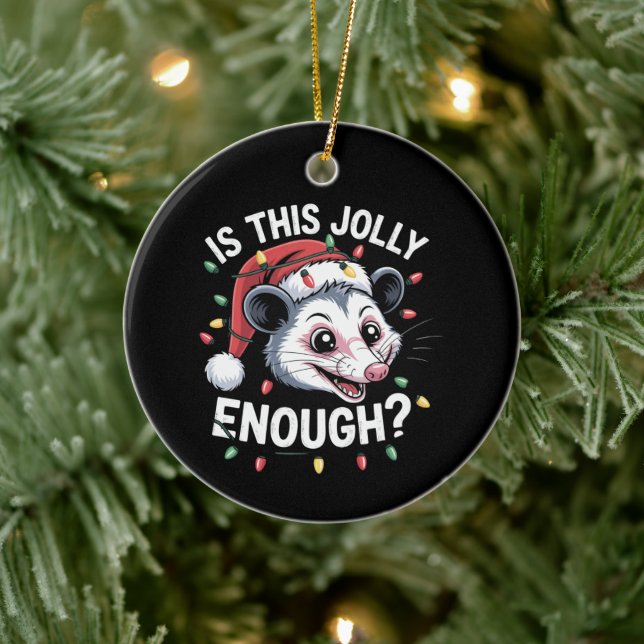 Är detta glatt nog? Julopossum Sarksatisk Julgransprydnad Keramik (Träd)
