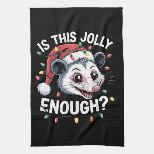 Är detta glatt nog? Julopossum Sarksatisk Kökshandduk
