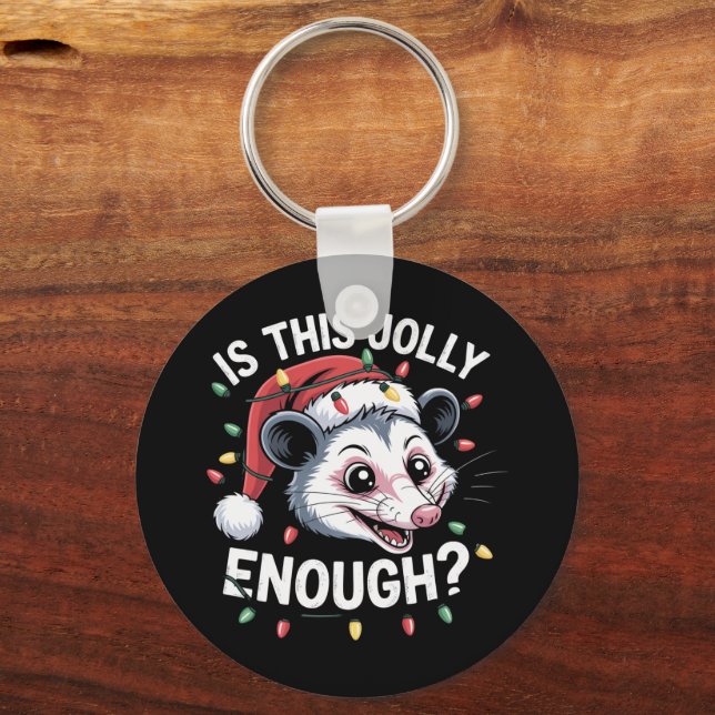 Är detta glatt nog? Julopossum Sarksatisk Nyckelring (Framsida)