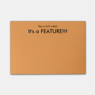 "Är detta INTE ett klibbigt kryp" noterar Post-it Block