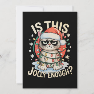Är detta julfirande tillräckligt roligt Rolig Katt Julkort