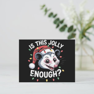 Är detta tillräckligt glatt? Julopossum Sarksatisk Helg Vykort