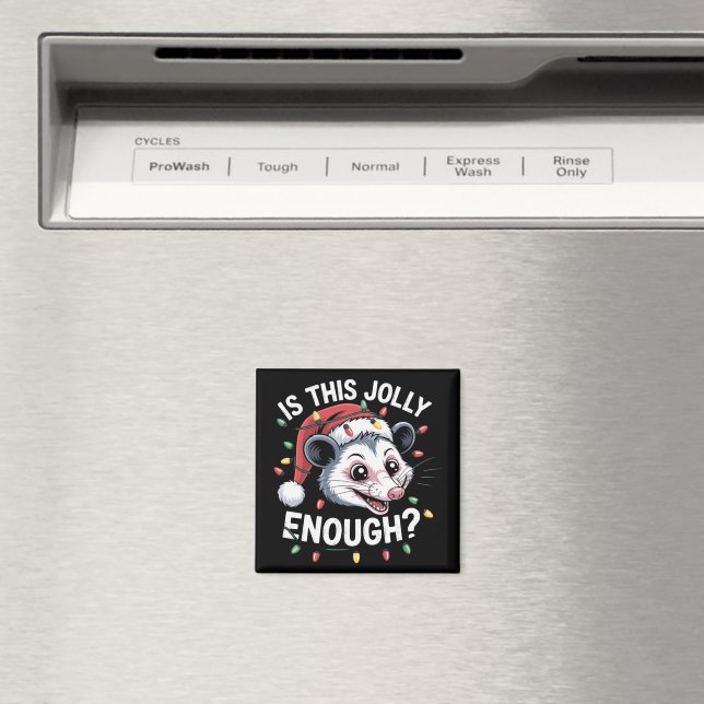 Är detta tillräckligt glatt? Julopossum Sarksatisk Magnet (In Situ (Dishwasher))