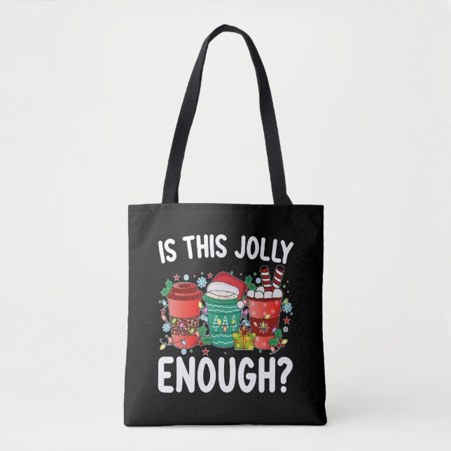 Är detta tillräckligt roligt jul tomte jul tygkasse (Framsida)