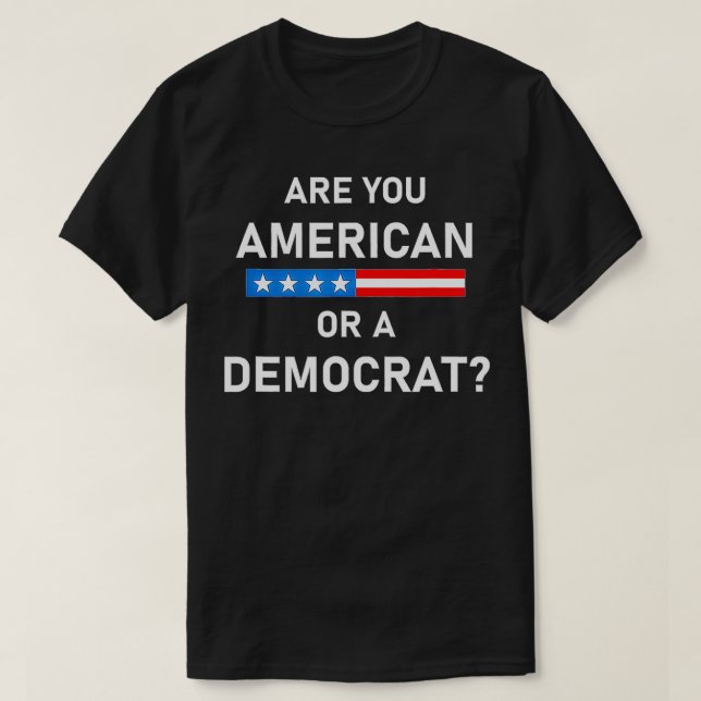 Är du amerikan eller demokrat?  t shirt (Design framsida)