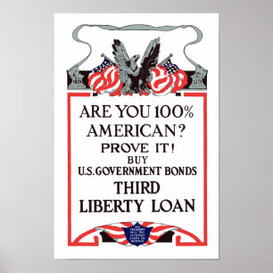 Är du amerikanen 100%? Köpförbindelser Poster