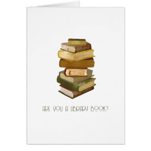 Är du Bibliotek Bok? Vintage Valentine's Hälsningskort