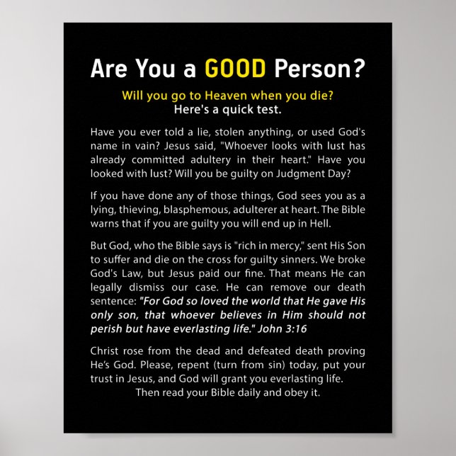 Är du Bra? Christian Faith Fullt Gospel Poster (Framsidan)
