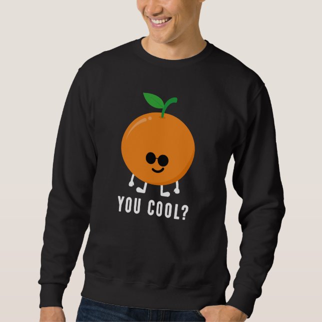 Är du cool Orange? Lång Ärmad Tröja (Framsida)