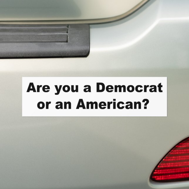 Är du demokrat eller amerikan? bildekal (På Bil)