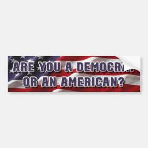 Är du demokrat eller amerikan? bildekal