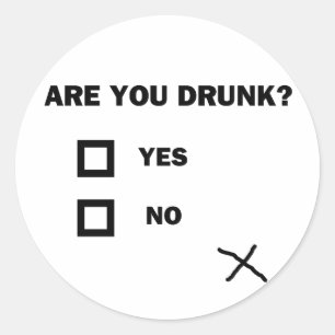 Är du Drunk? Runt Klistermärke