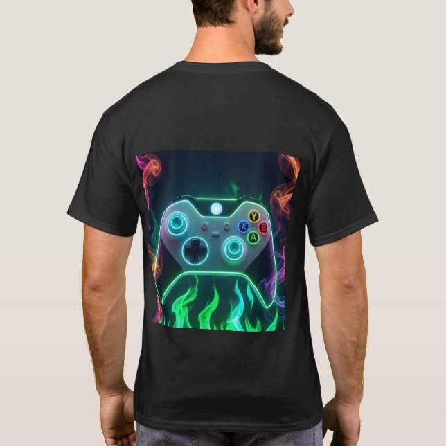 Är Du En Proffs Gamer Retro Neon Kontroll T-Shirt (Baksida)