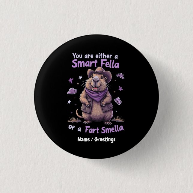 Är du en Smart Fella eller en Fart Smella Funny? Knapp (Framsida)