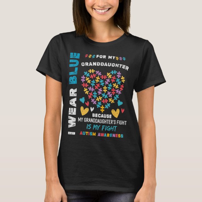 Är du en stolt autismmorfar? Den här Bäran Blue f T Shirt (Framsida)