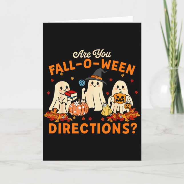 Är du Fall-o-ween-anvisningar Rollig spök-lärare Kort (Framsida)