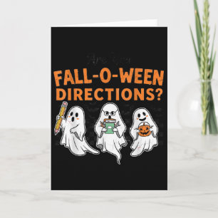 Är Du Fall-o-ween Instruktioner Rolig Lärare Hallo Kort