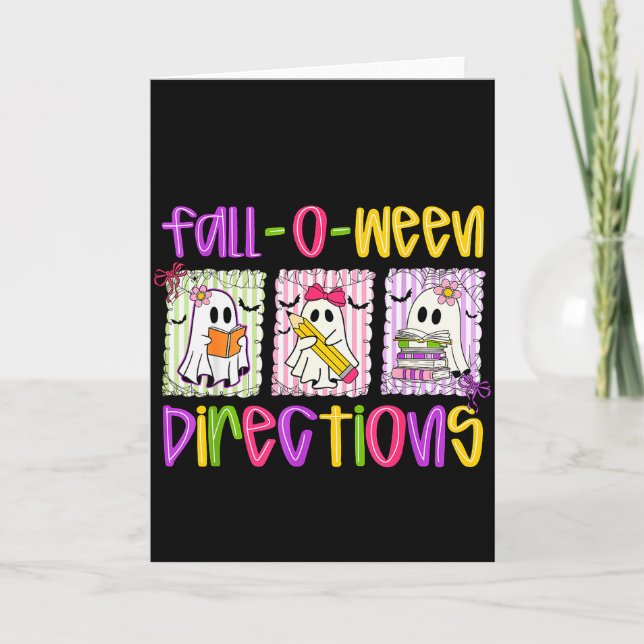 Är Du Fall-o-ween Instruktioner Rolig Lärare Hallo Kort (Framsida)