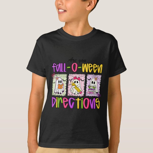 Är du Fall-o-ween-instruktioner Rolig lärare Hallo T Shirt (Framsida)