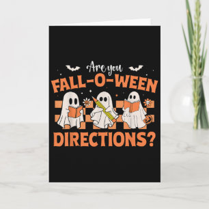 Är Du Fall-o-ween Instruktioner Rolig Lärare Hej Kort