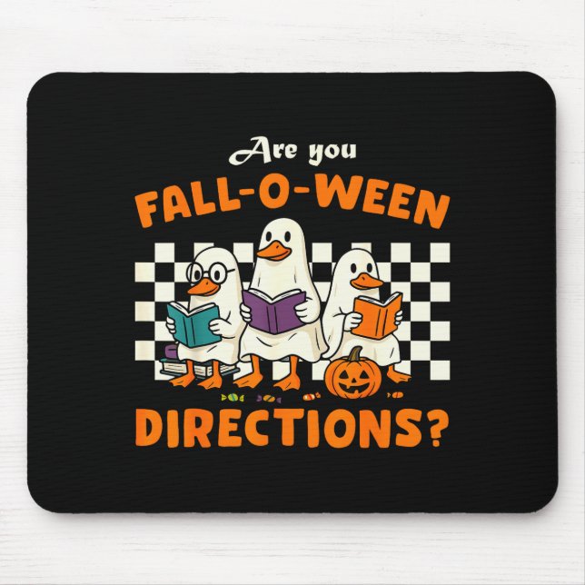 Är Du Fall-o-ween Instruktioner Spökande Gås Lärar Musmatta (Framsidan)