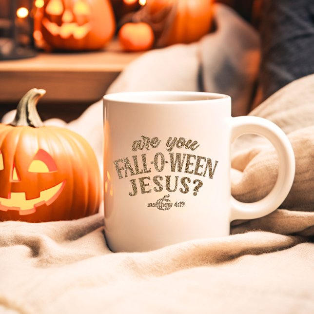 Är du FALL-O-WEEN Jesus? Christian Halloween Kaffemugg (Skapare uppladdad)