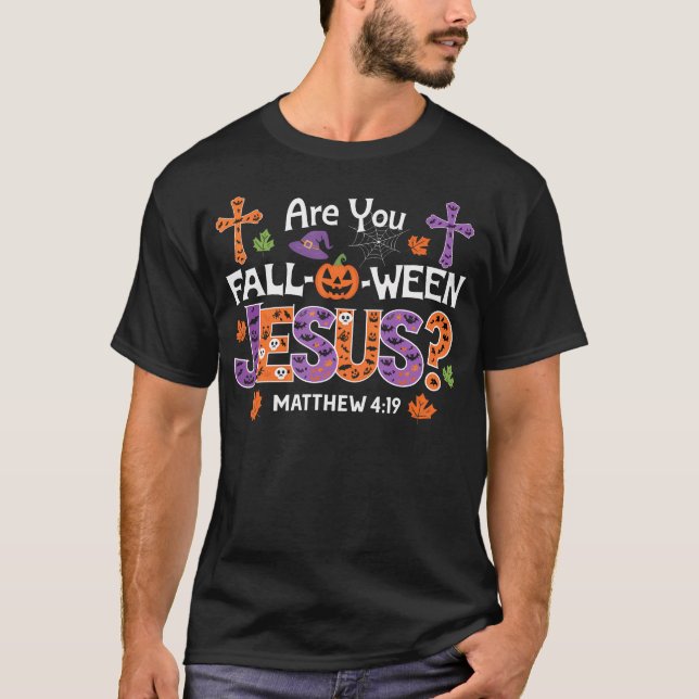 Är du Fall-O-Ween Jesus Christian Halloween-pump T Shirt (Framsida)