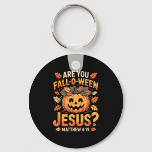 Är du Fall-o-ween Jesus kristen Halloween Pump Nyckelring