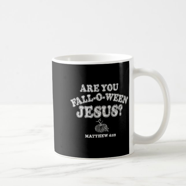 Är du Fall-o-ween Jesus kristen Halloween Pumpa Kaffemugg (Höger)